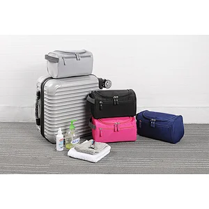 BSCI Custom Logo Waterproof Nylon Travel Organizer Cosmetic Bag Hanging Travel Makeup Bags Washing Toiletry Kits Storage Bags