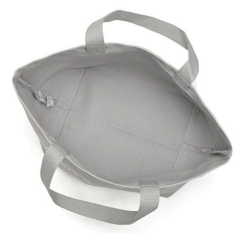 Comfortable reusable black oversize custom organic canvas preached cotton printed muslin grey tote square beach bag logo