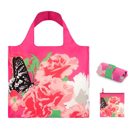 BSCI All over printing Polyester recycle foldable tote shopping bag with logos print