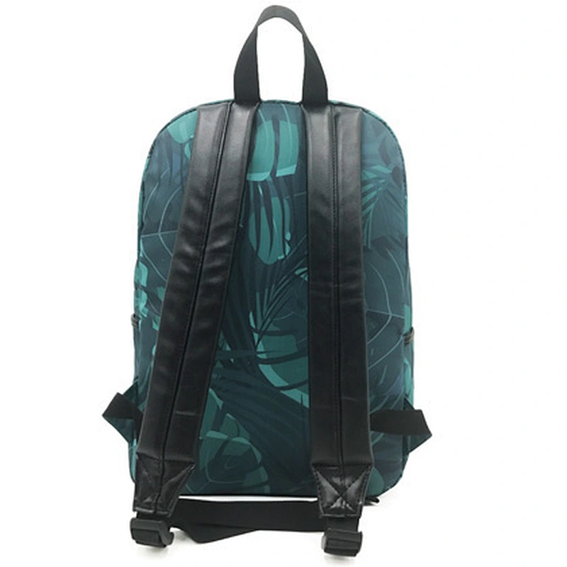 Splicing Leather Backpack simple pattern student schoolbag large capacity Travel Backpack outdoor daily backpack