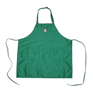 BSCI Wholesale high quality Starbucks mens kitchen cooking plain white cotton half waist apron