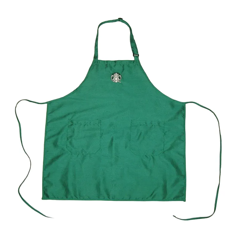 BSCI Wholesale high quality Starbucks mens kitchen cooking plain white cotton half waist apron