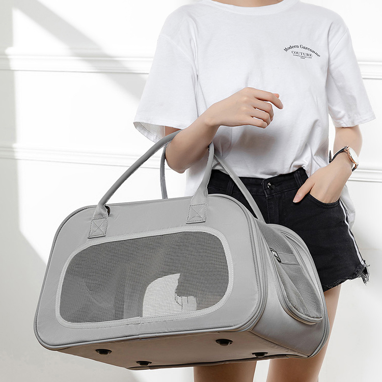 Amazon Wholesale The highest quality Oxford cloth pet handbag leather portable breathable carrier cat bag
