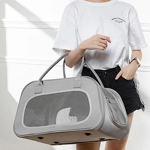 Amazon Wholesale The highest quality Oxford cloth pet handbag leather portable breathable carrier cat bag