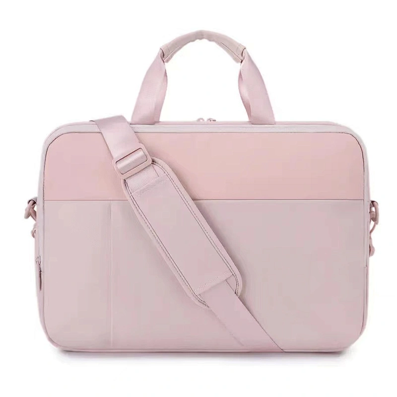 BSCI Wholesale Amazon lightweight business bags Factory custom women 15.6 inch pink briefcase laptop shoulder bag