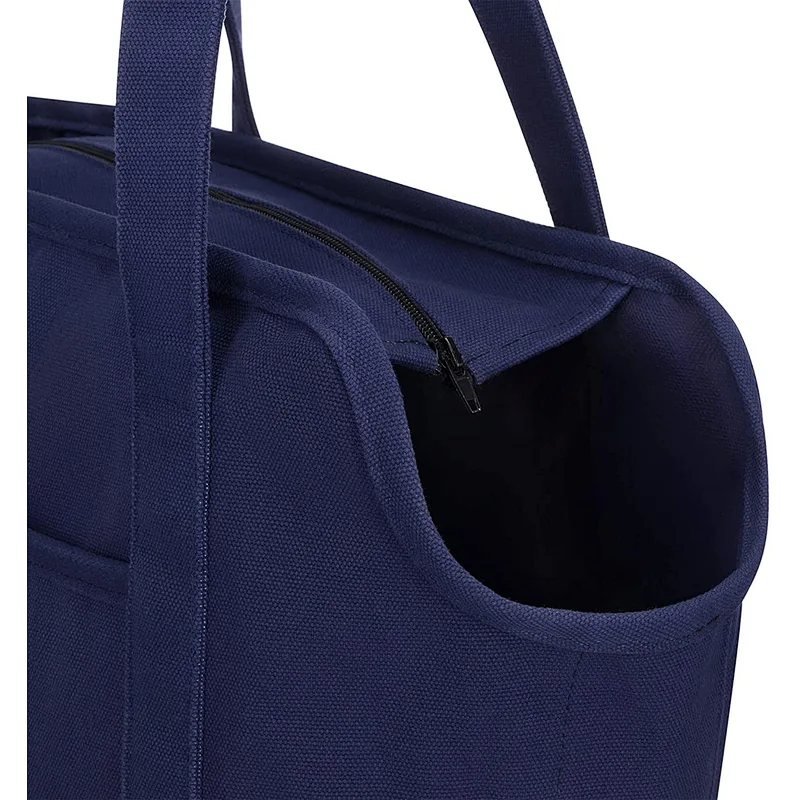Custom Canvas Dog Bag Carrier Tote for Pet Small Dog & Cat with Soft-Sided Ideal for Subway Walking Hiking