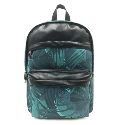 Splicing Leather Backpack simple pattern student schoolbag large capacity Travel Backpack outdoor daily backpack