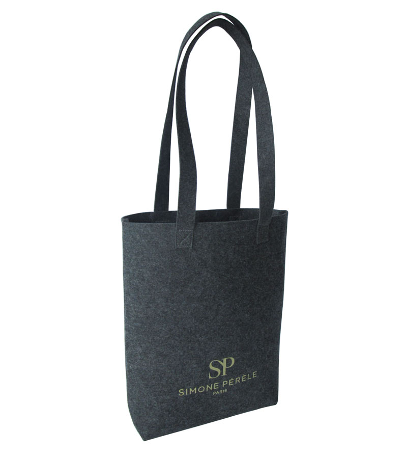 BSCI custom printed logo promotional Handdbag folding felt shopping tote bag for storage
