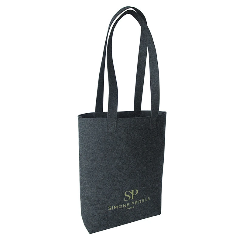 BSCI custom printed logo promotional Handdbag folding felt shopping tote bag for storage