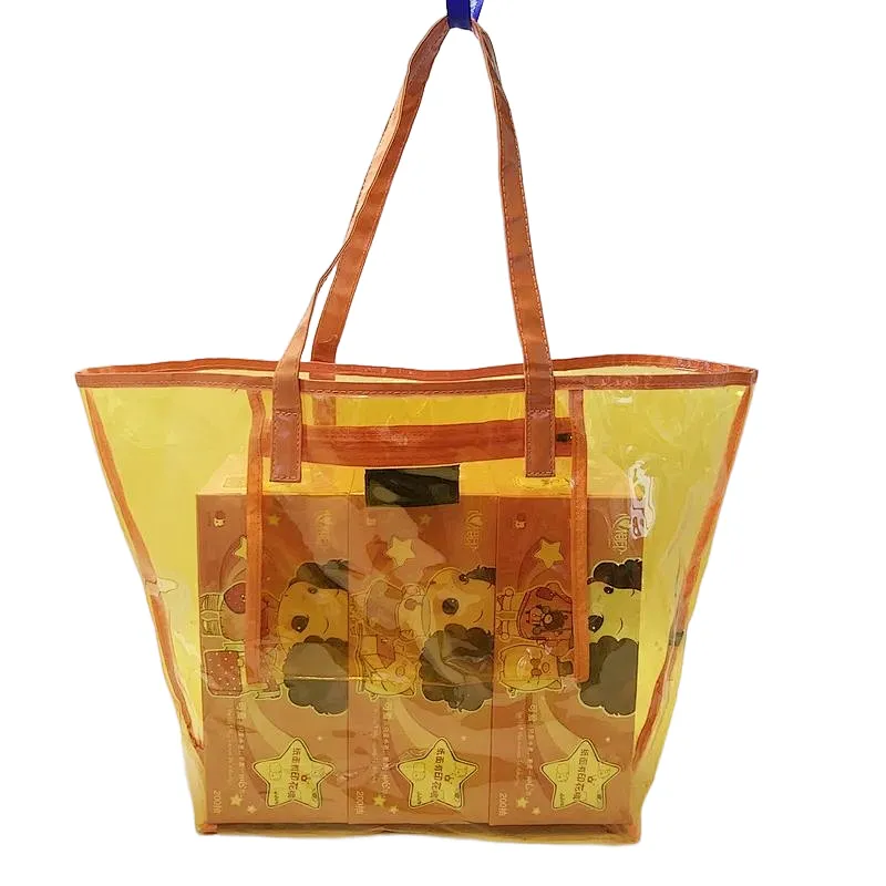 Wholesale Women's Custom Large Black Beach Plastic Transparent  Pvc Waterproof Shoulder Bag