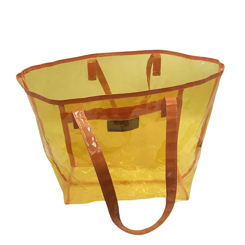 Wholesale Women's Custom Large Black Beach Plastic Transparent  Pvc Waterproof Shoulder Bag