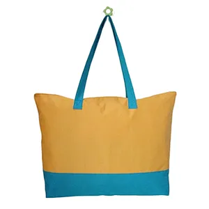 BSCI large polyester promotional beach tote bag plain fashion