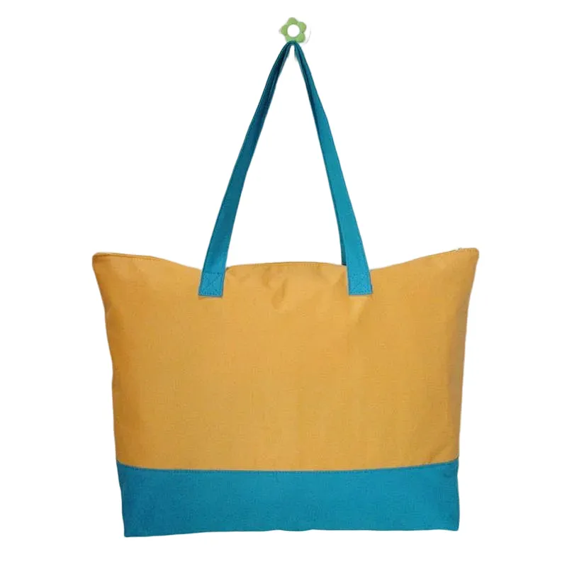 BSCI large polyester promotional beach tote bag plain fashion