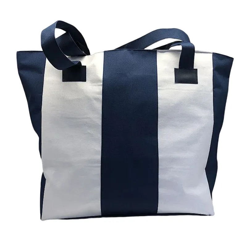 OEM Eco-friendly  Polyester Beach Tote Durable Washable Picnic Travel Grocery Cotton Canvas Bag for