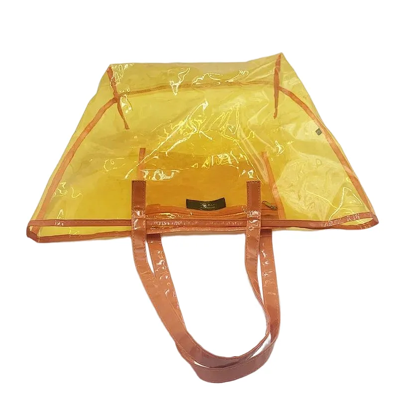 Wholesale Women's Custom Large Black Beach Plastic Transparent  Pvc Waterproof Shoulder Bag