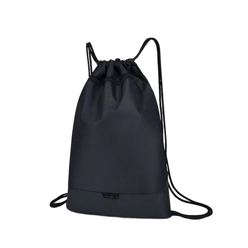 BSCI Wholesale custom logo printed lightweight draw string pocket travel shopping school life folding college bag unisex drawstring backpack