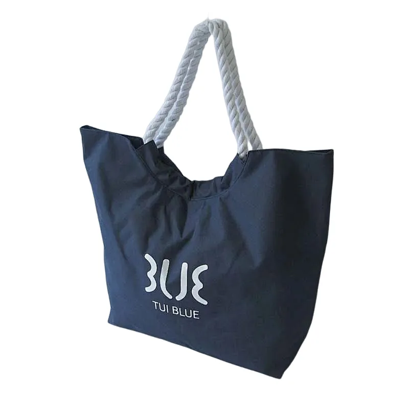 High quality recycled utility custom logo printed natural organic cotton canvas bag shopping with rope handle