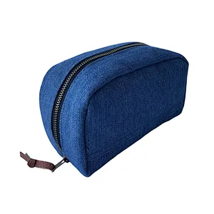 Denim  travel  cosmetic bags cases with zipper