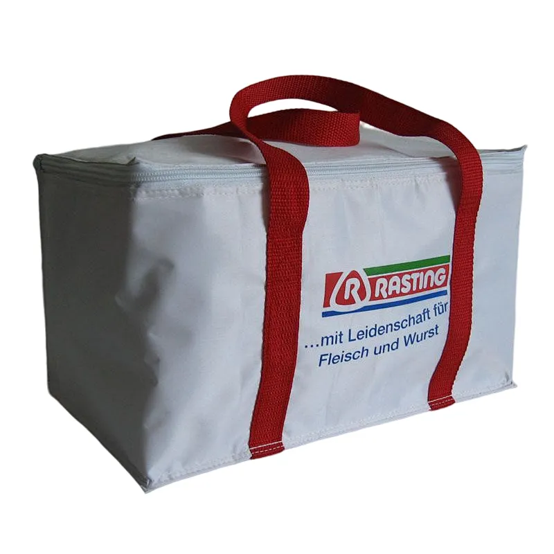 White 420D polyester cooling bag for food deliver
