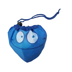 folding recycle tote bags folds into a drawstring closure pouch for shopping folding bags  folds into a drawstring closure pouch