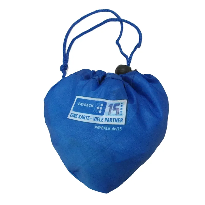 folding recycle tote bags folds into a drawstring closure pouch for shopping folding bags  folds into a drawstring closure pouch