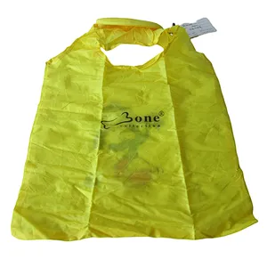Custom reusable foldable shopping bag with banana pouch