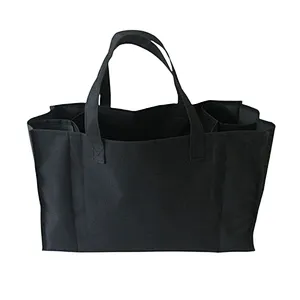 Polyester 4 bottle wine tote bag with handle