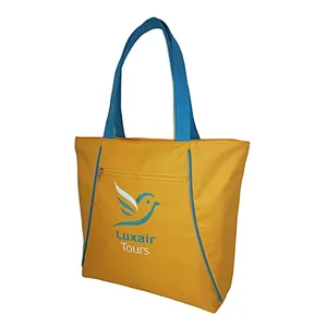 Small custom printed logo reusable washable silk waterproof pocket shopping tote bag