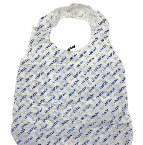 Custom polyester foldable shopping bag with small pouch