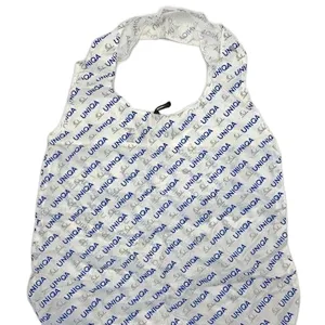 Custom polyester foldable shopping bag with small pouch