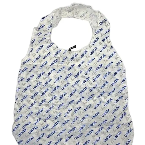 Custom polyester foldable shopping bag with small pouch