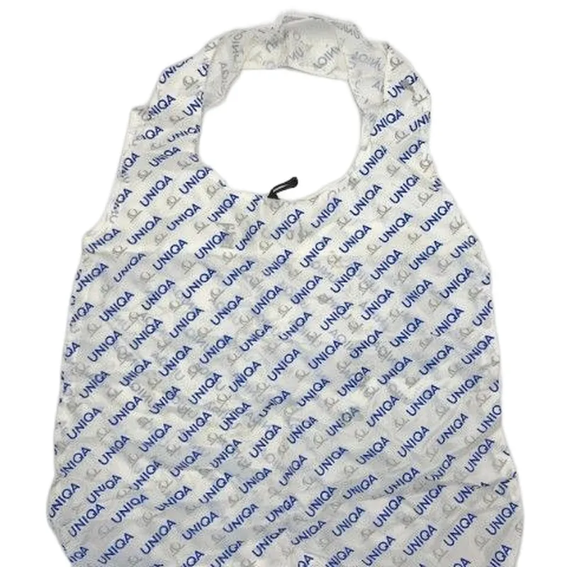 Custom polyester foldable shopping bag with small pouch