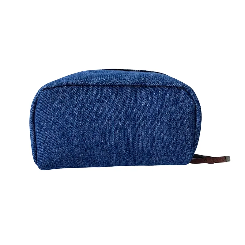 Denim  travel  cosmetic bags cases with zipper