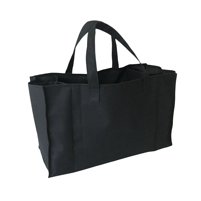 Polyester 4 bottle wine tote bag with handle