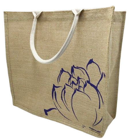 Wholesale High quality 100% jute laminated PU backing jute shopping  beach bag custom
