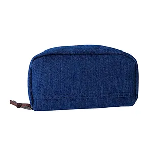 Denim  travel  cosmetic bags cases with zipper