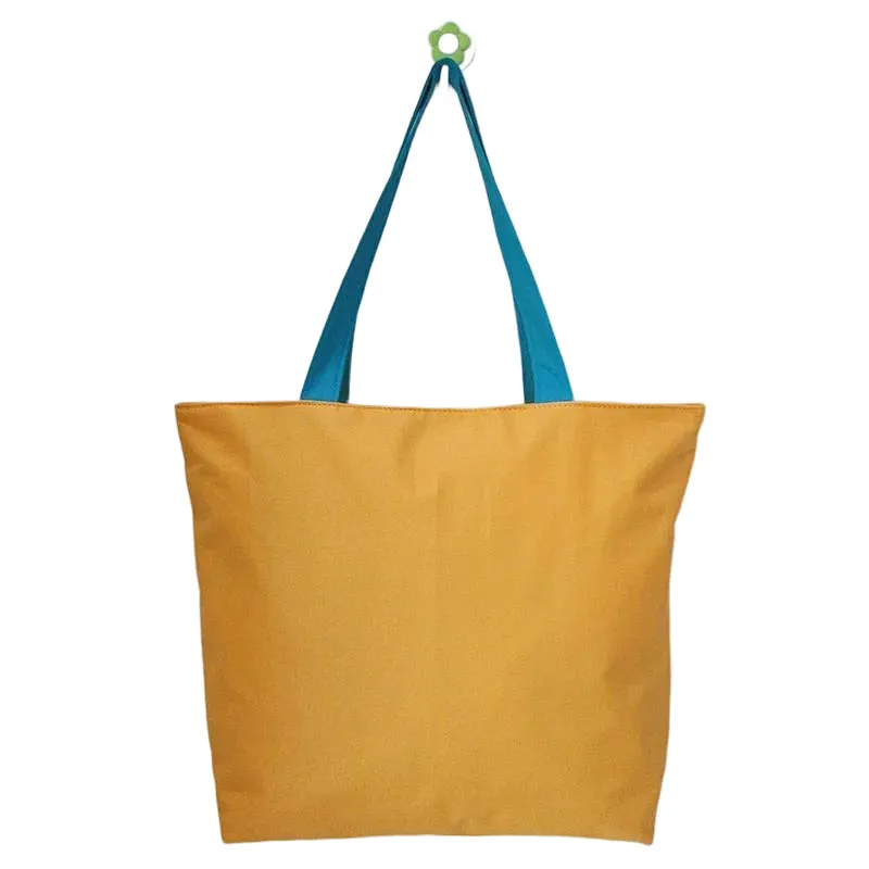 Small custom printed logo reusable washable silk waterproof pocket shopping tote bag