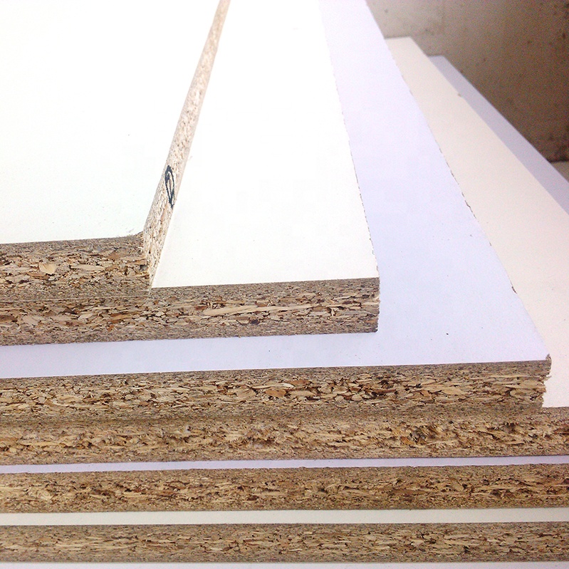 Indoor 12mm 18mm Wood Particle Board Plain Melamine Finish Poplar Flakeboards Furniture Building First-Class Quality Modern CE