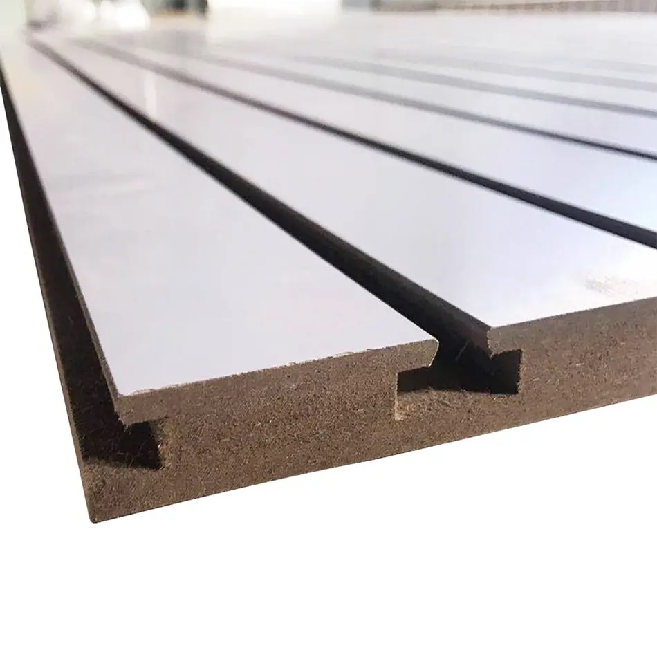 Slotted MDF Board  Sound-Absorbing Fluted Panel Acoustic Board Soundproof Slat Panel for Wall Panels