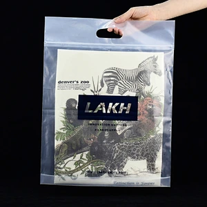 Custom biodegradable plastic bottom gusset ziplock bag with handle