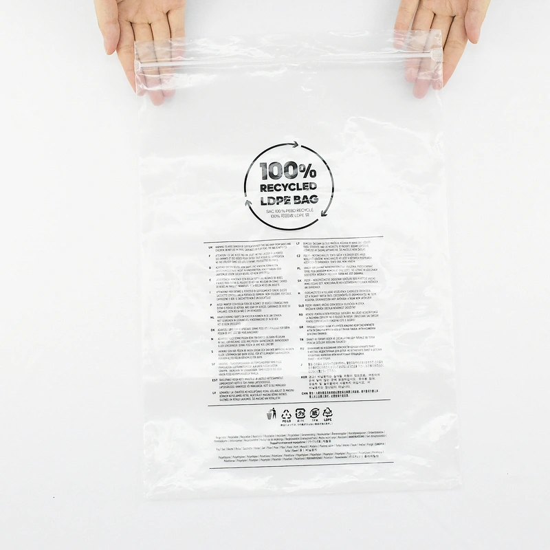 Custom recycled plastic grs certificate ziplock bags