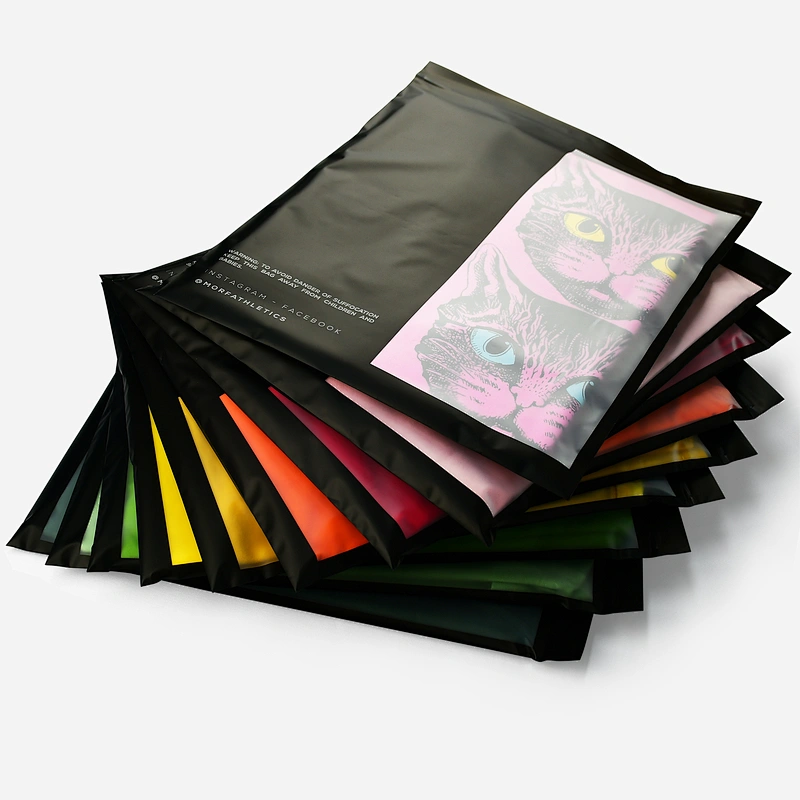 Custom frosted biodegradable plastic ziplock bag with window
