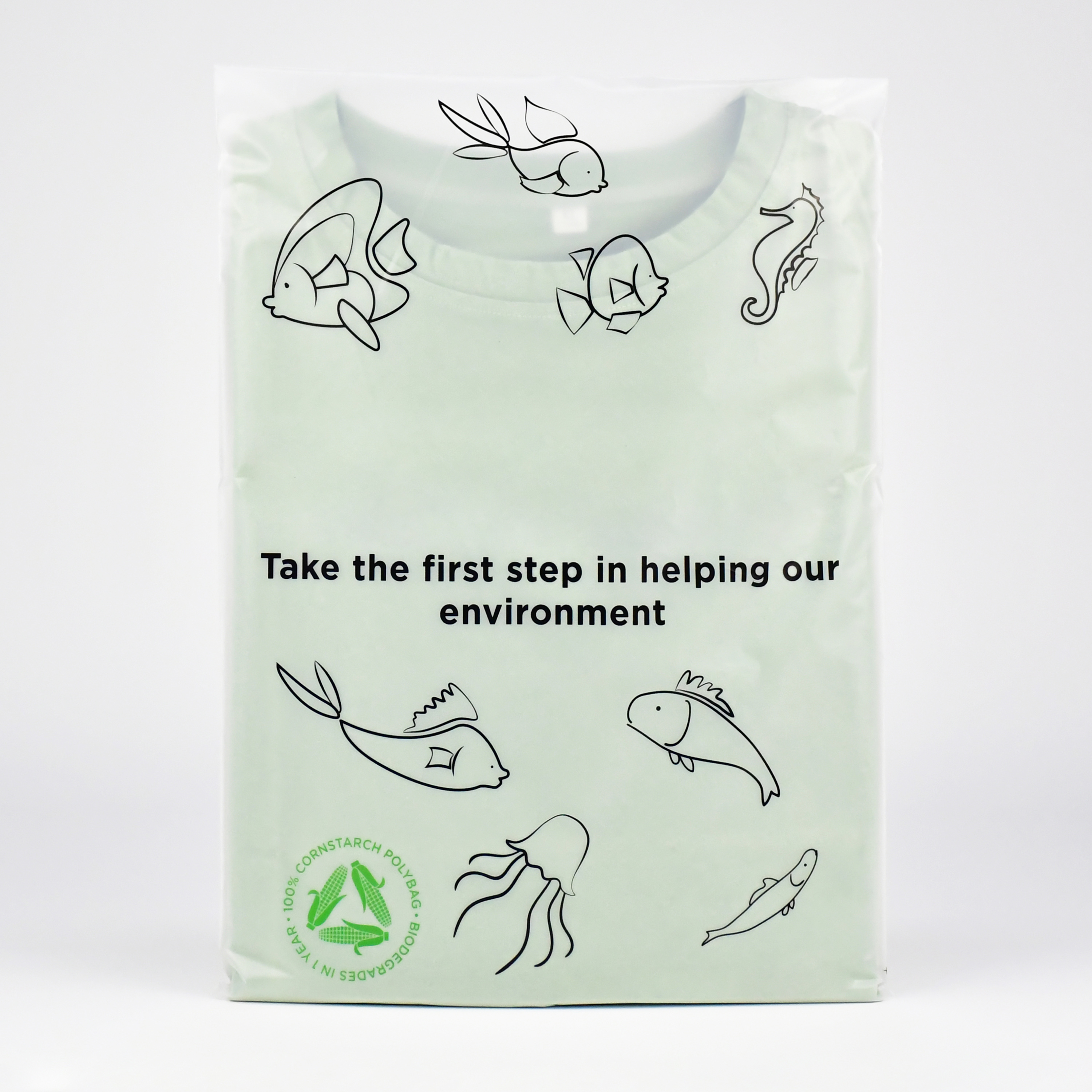 Custom pla biodegradable self adhesive corn starch compostable bag