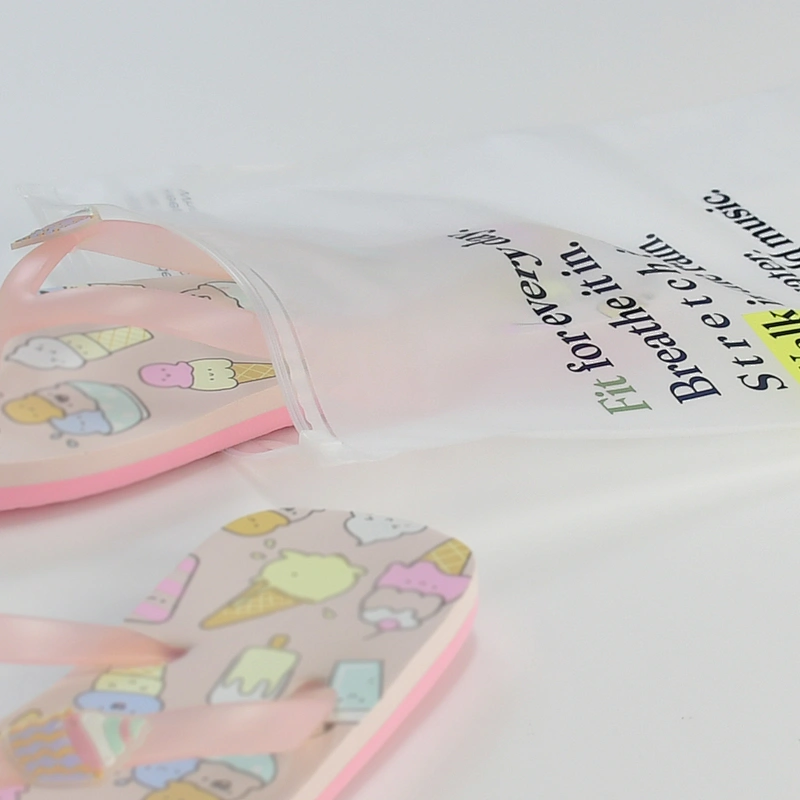 Customized reusable frosted zip lock bag clear slider plastic ziplock bag for clothes