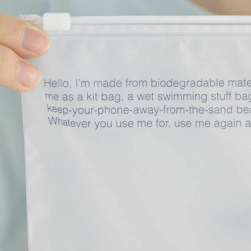 Custom eco friendly biodegradable plastic slider ziplock bags