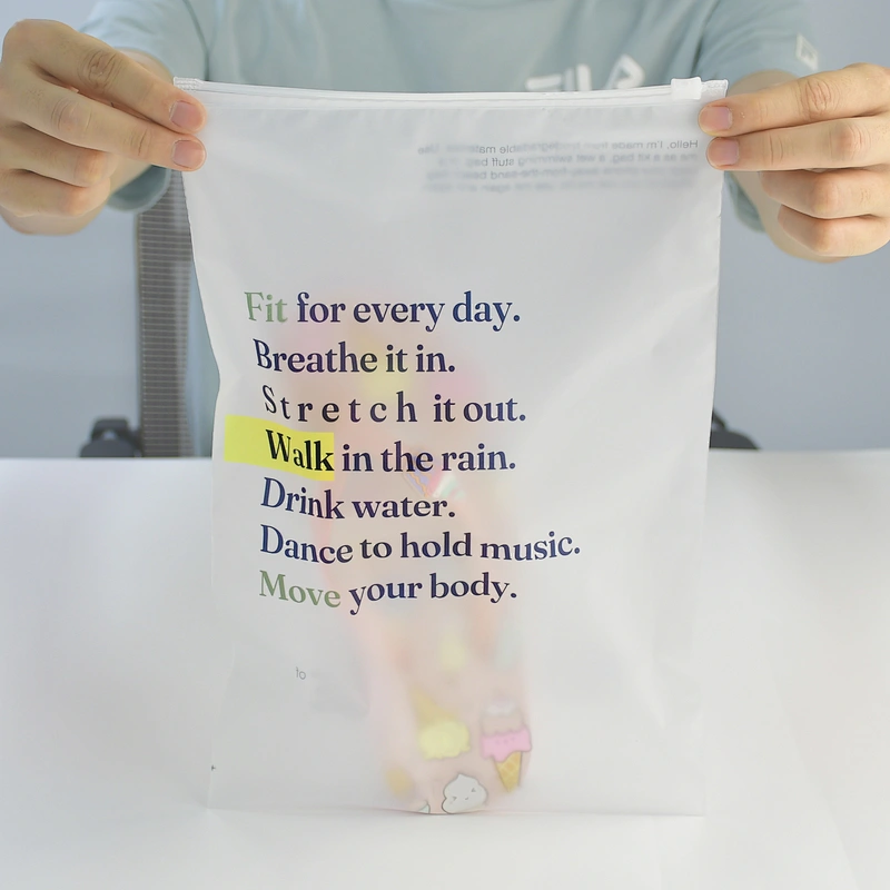 Custom eco friendly biodegradable plastic slider ziplock bags
