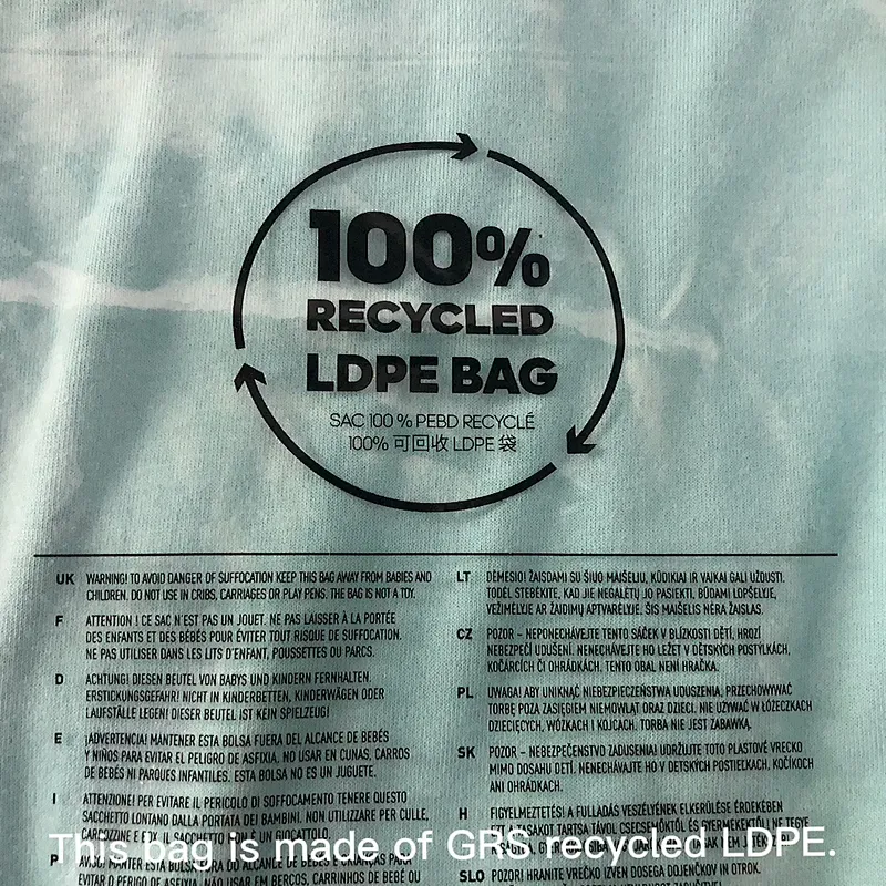 Custom transparent self-adhesive warning bag recycled plastic transparent bag for packaging clothes