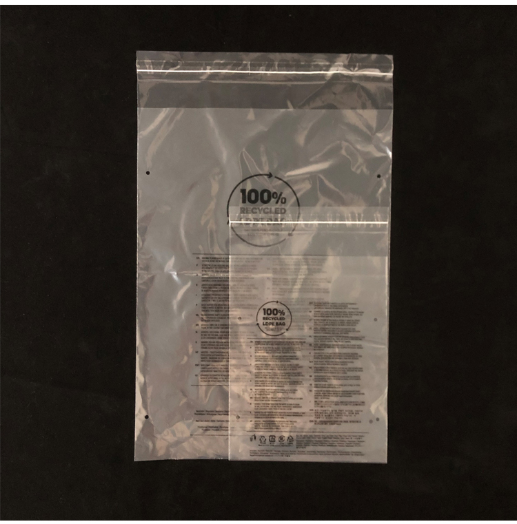 transparent self-adhesive warning bag