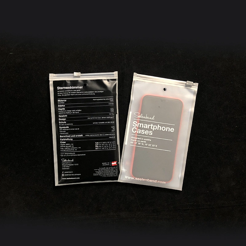 Cell phone zip lock bag frosted zipper bag custom plastic bags