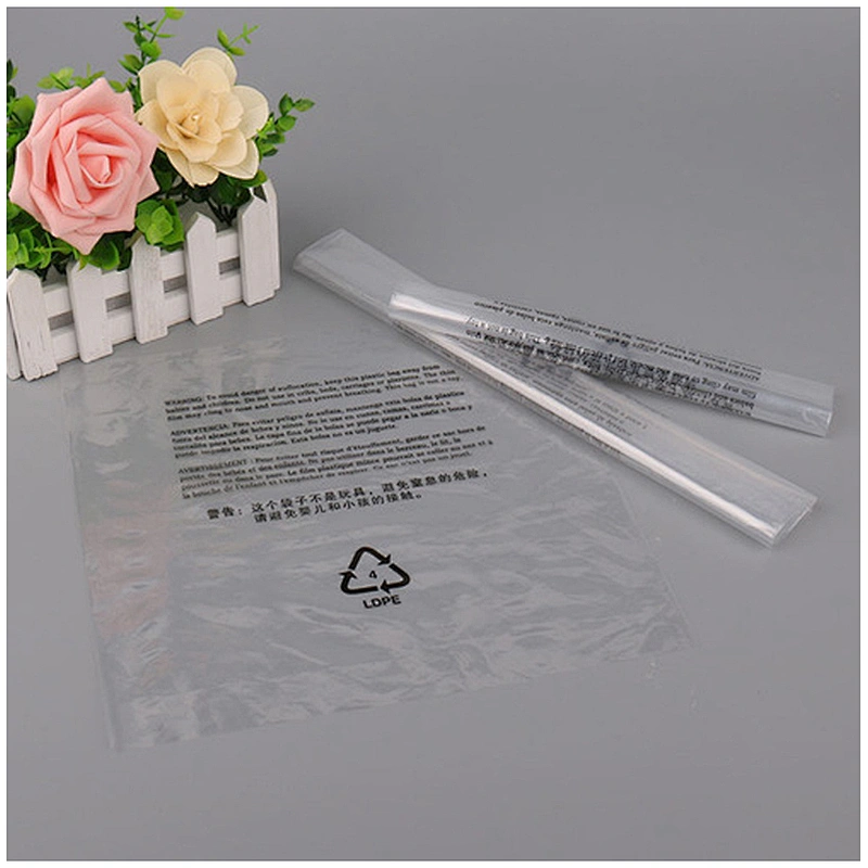 Custom transparent self-adhesive warning bag recycled plastic transparent bag for packaging clothes